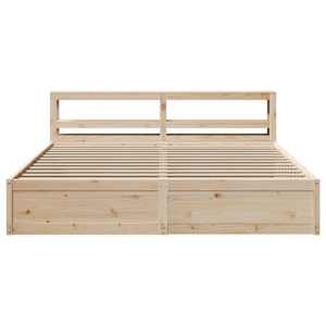 Rám postele s čelem 200 x 200 cm masivní borové dřevo - obrázek 4