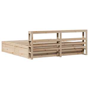 Rám postele s čelem 200 x 200 cm masivní borové dřevo - obrázek 8