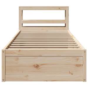 Rám postele s čelem 100 x 200 cm masivní borové dřevo - obrázek 4