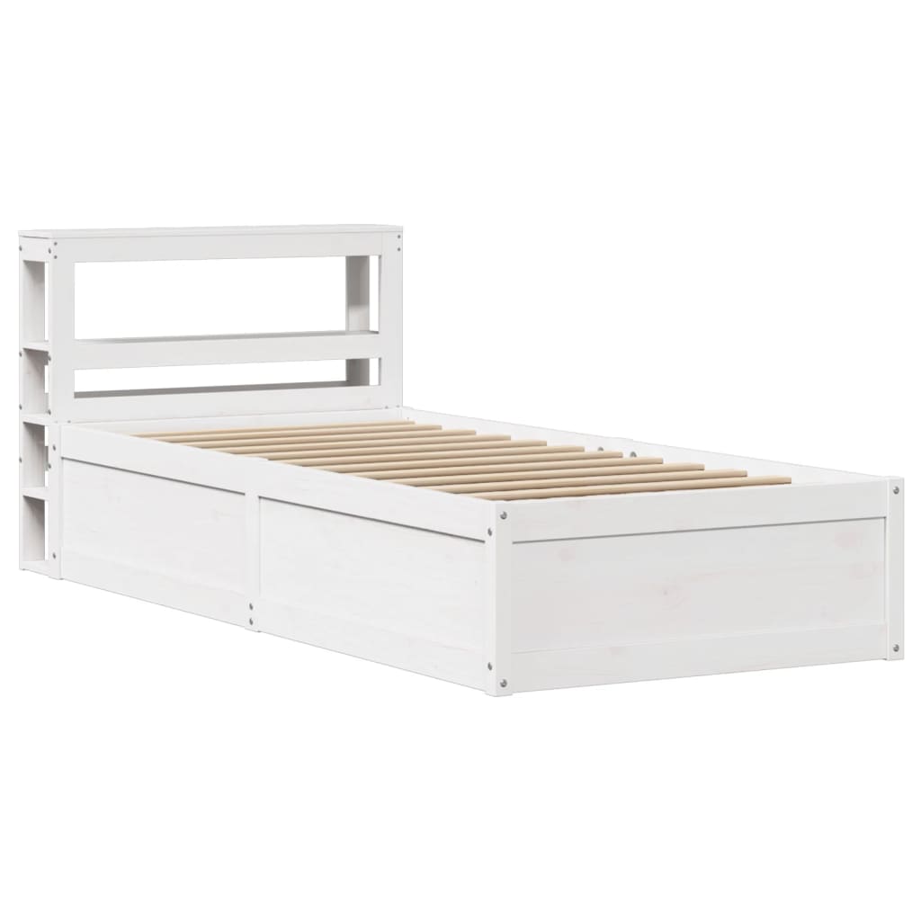 vidaXL Bedframe met hoofdbord massief grenenhout wit 90x190 cm, foto 3
