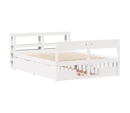 vidaXL Cadre de lit sans matelas blanc 160x200 cm bois de pin massif