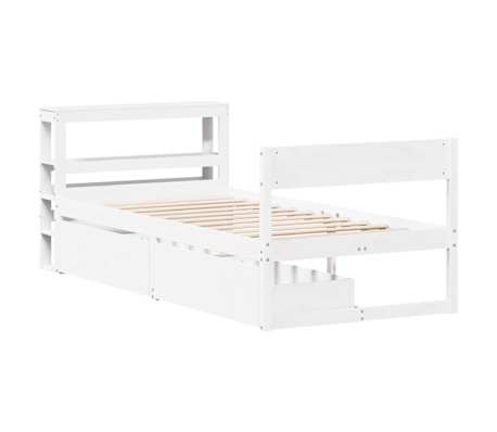 vidaXL Massivholzbett ohne Matratze Wei&szlig; 90x190 cm Kiefernholz