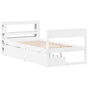 vidaXL Massivholzbett ohne Matratze Wei&szlig; 90x190 cm Kiefernholz