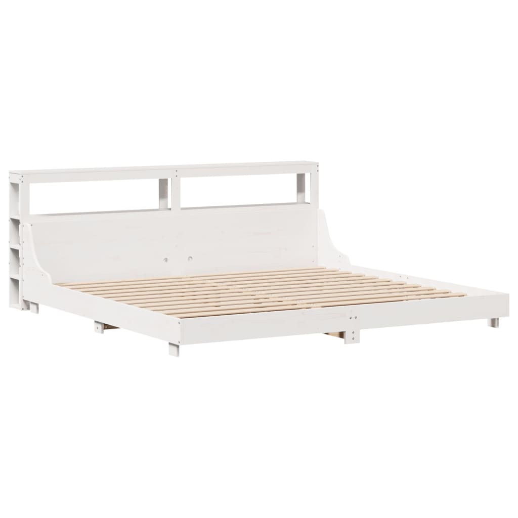vidaXL Bedframe zonder matras massief grenenhout wit 200x200 cm afbeelding