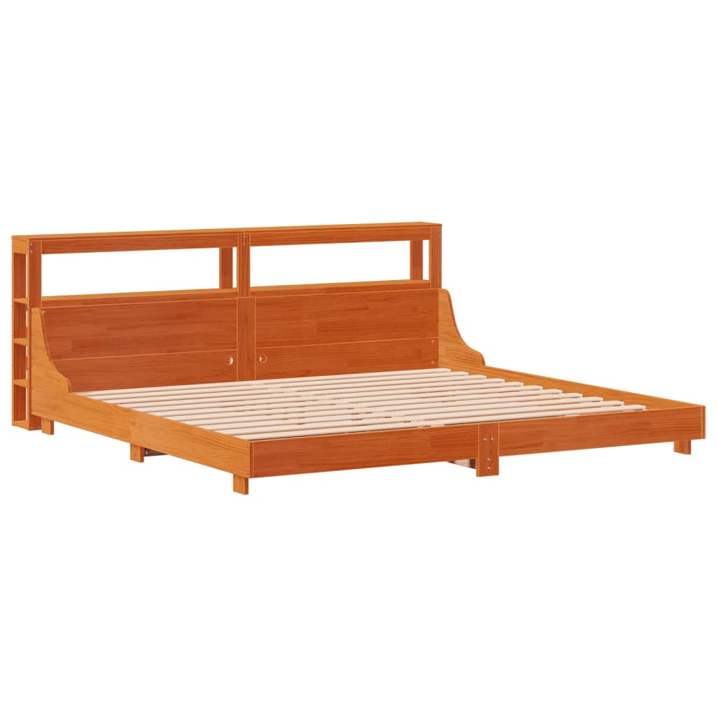vidaXL Bedframe zonder matras massief grenenhout wasbruin 200x200 cm afbeelding