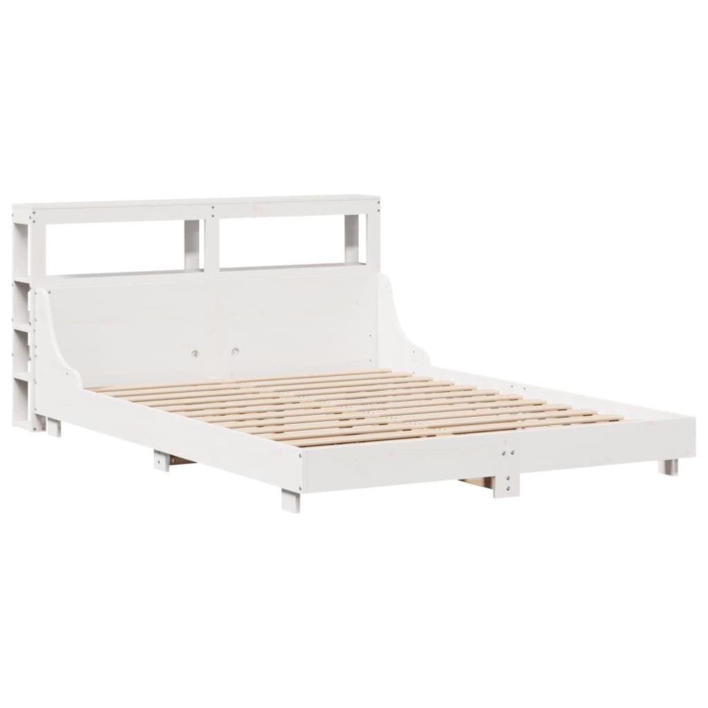 vidaXL Bedframe zonder matras massief grenenhout wit 160x200 cm afbeelding