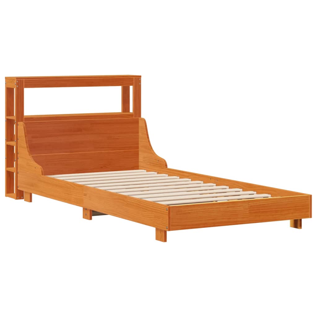 vidaXL Bedframe zonder matras massief grenenhout wasbruin 100x200 cm afbeelding