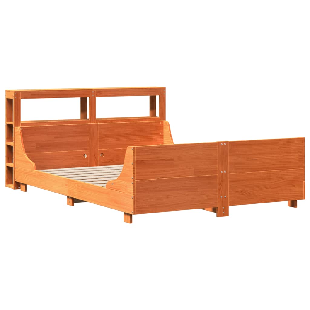 vidaXL Bedframe zonder matras massief grenenhout wasbruin 160x200 cm afbeelding