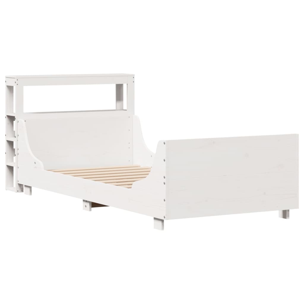 vidaXL Bedframe zonder matras massief grenenhout wit 140x200 cm afbeelding