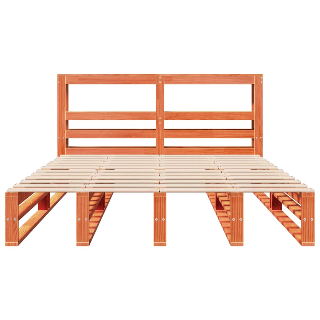 vidaXL Bedframe zonder matras massief grenenhout wasbruin 120x200 cm bruin, foto 4