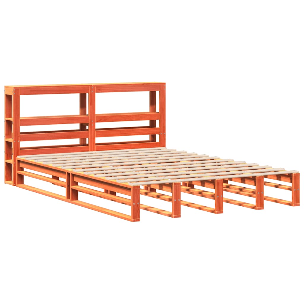vidaXL Bedframe zonder matras massief grenenhout wasbruin 160x200 cm afbeelding