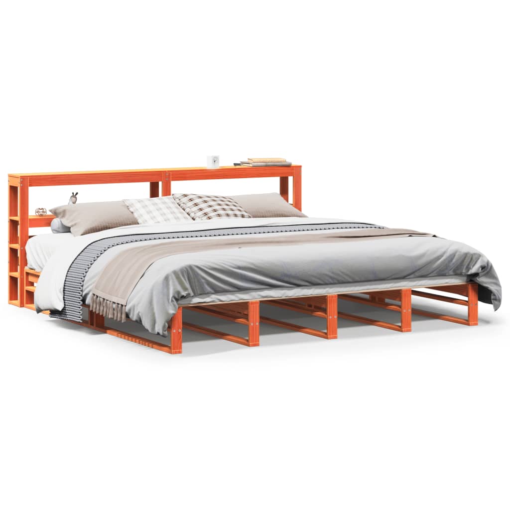 vidaXL Bedframe zonder matras massief grenenhout wasbruin 180x200 cm bruin, foto 3