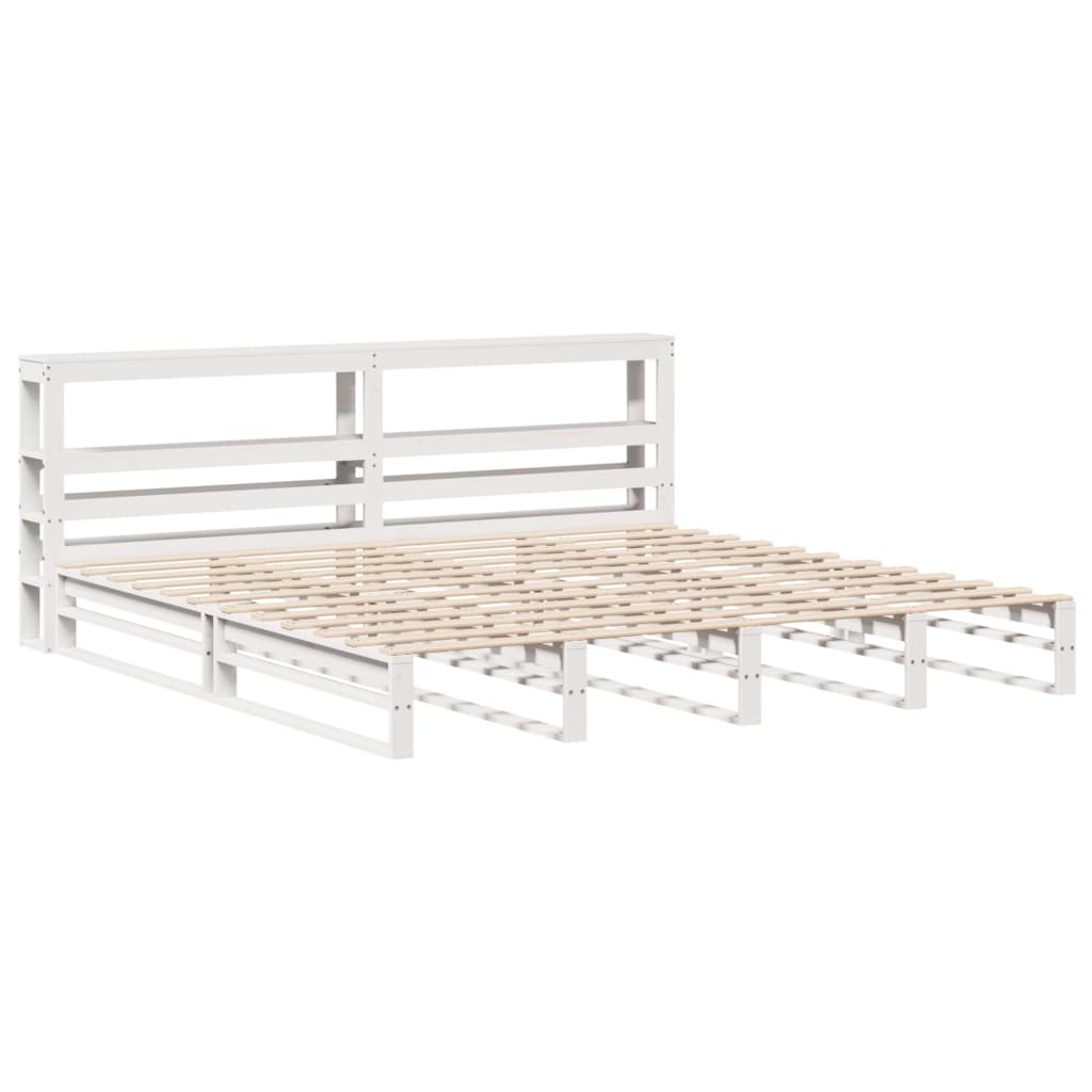 vidaXL Bedframe zonder matras massief grenenhout wit 200x200 cm, foto 2