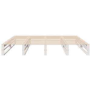 Postel bez matrace bílá 200 x 200 cm masivní borovice - obrázek 6