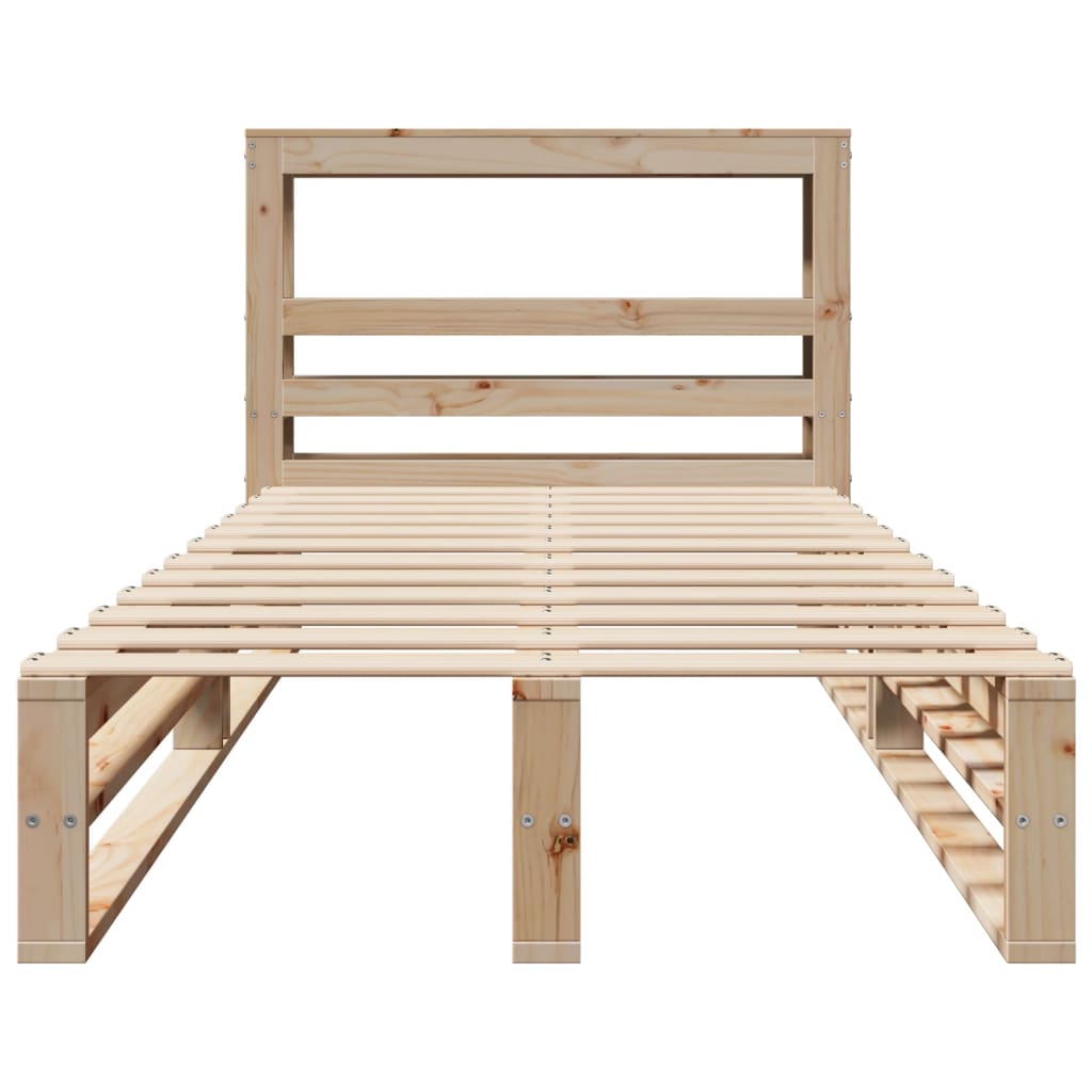 vidaXL Bedframe zonder matras massief grenenhout 90x190 cm bruin, foto 4
