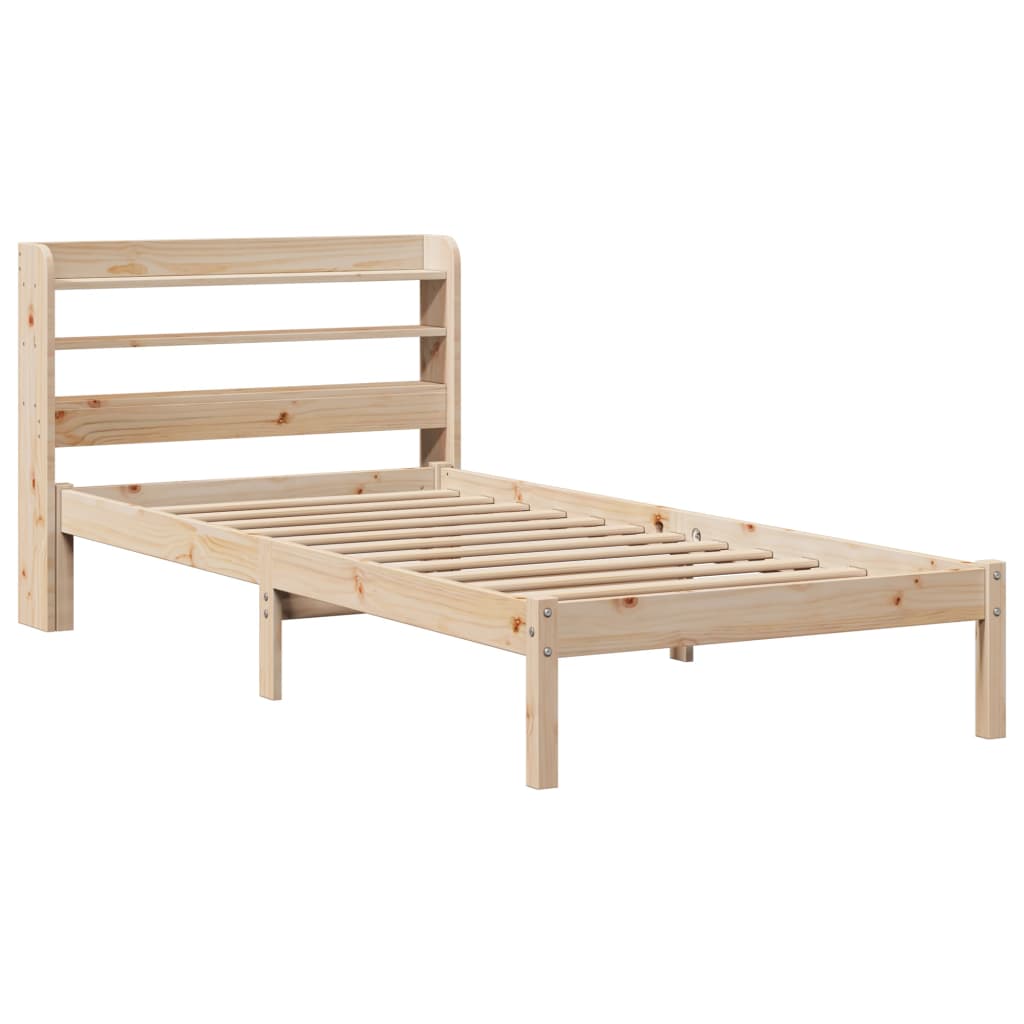 vidaXL Bedframe zonder matras massief grenenhout 75x190 cm afbeelding