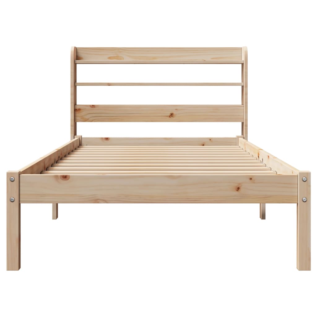 vidaXL Bedframe zonder matras massief grenenhout 90x190 cm bruin, foto 4