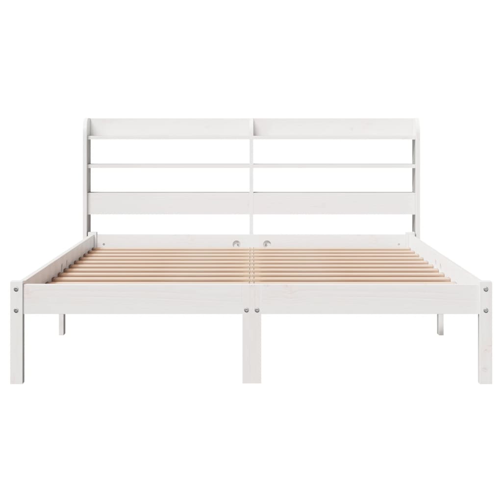 vidaXL Bedframe zonder matras massief grenenhout wit 140x200 cm, foto 4