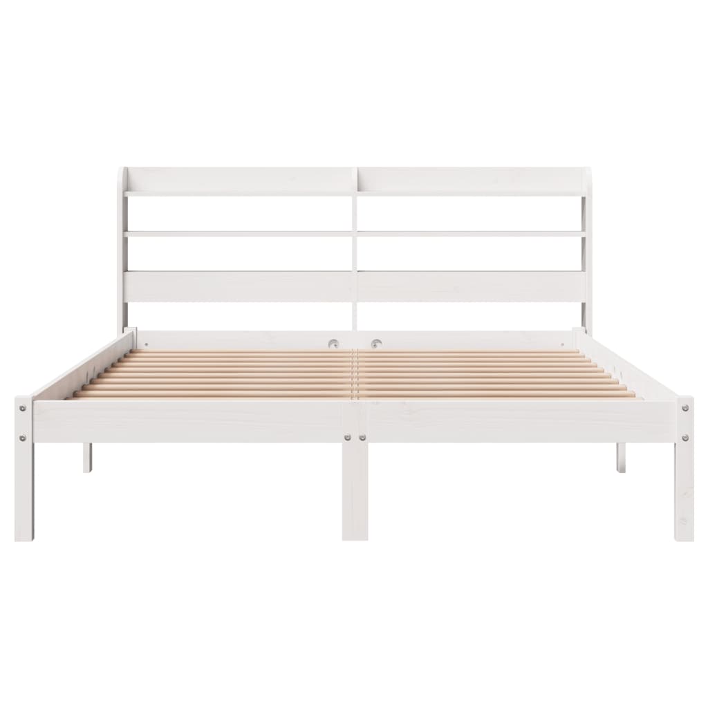 vidaXL Bedframe zonder matras massief grenenhout wit 160x200 cm, foto 4
