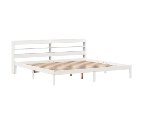 vidaXL Σκελετός Κρεβ. Χωρίς Στρώμα Λευκό 180x200 εκ Μασίφ Πεύκο