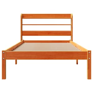 Rám postele s čelem voskově hnědý 75 x 190 cm masivní borovice - obrázek 6