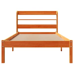 Rám postele s čelem voskově hnědý 100 x 200 cm masivní borovice - obrázek 5