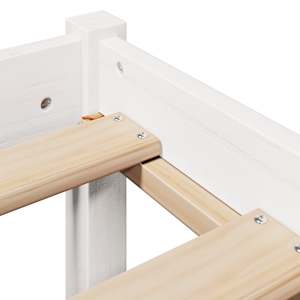 Postel bez matrace bílá 150 x 200 cm masivní borovice - obrázek 9