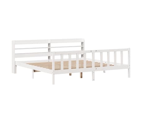 vidaXL Massivholzbett ohne Matratze Wei&szlig; 200x200 cm Kiefernholz