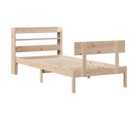 vidaXL Bed Frame without Mattress 75x190 cm Small Single Solid Wood Pine