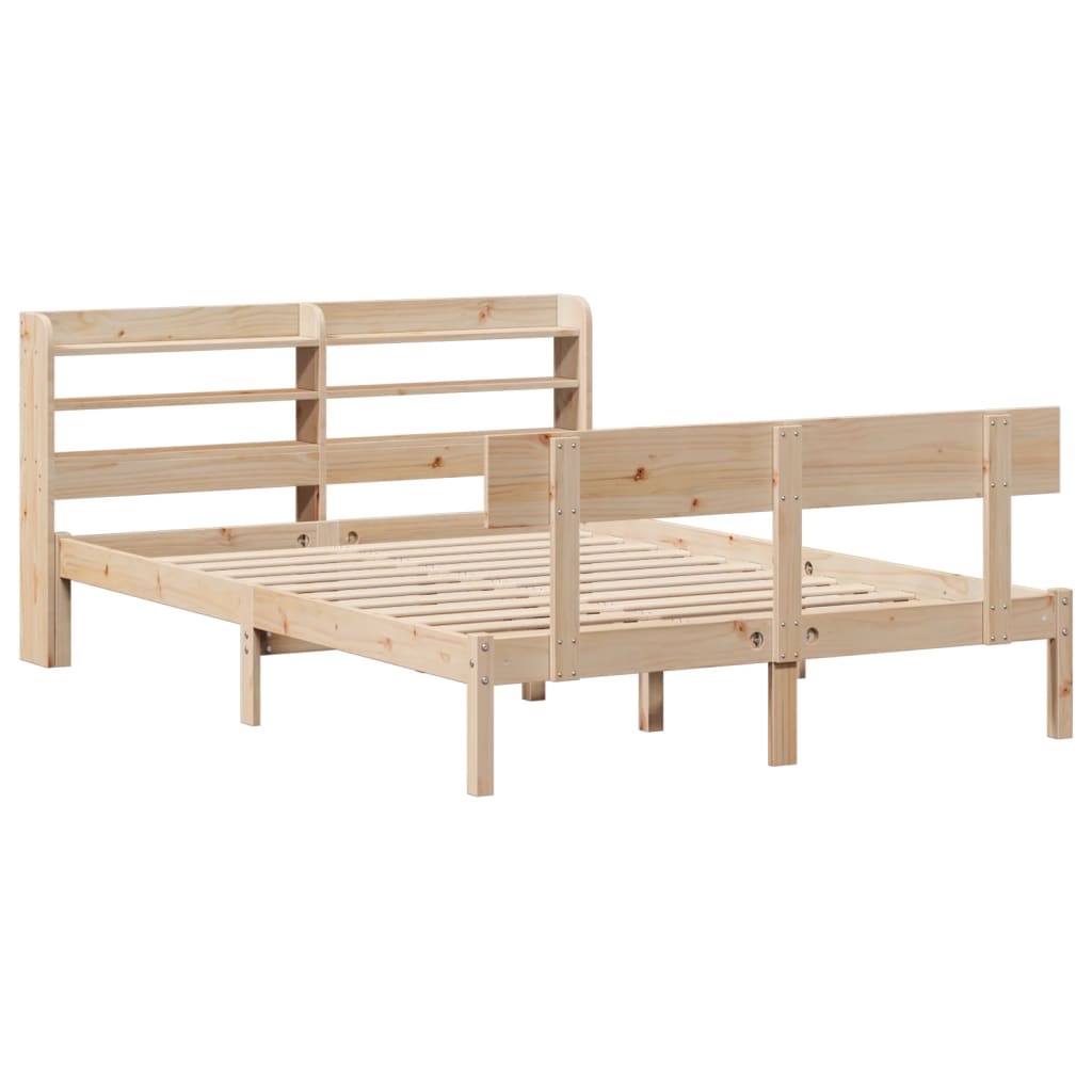 vidaXL Bed Frame without Mattress 135x190 cm Double Solid Wood Pine