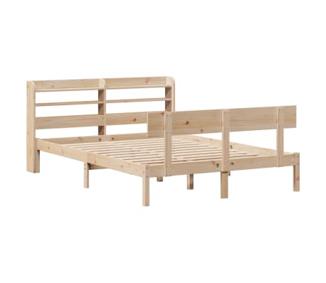 vidaXL Bed Frame without Mattress 135x190 cm Double Solid Wood Pine