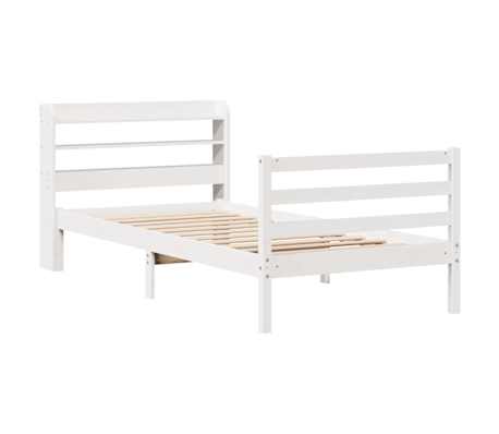 vidaXL Bettgestell mit Kopfteil ohne Matratze Wei&szlig; 100x200 cm