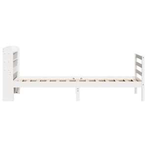Rám postele s čelem bez matrace bílý 100x200 cm - obrázek 5