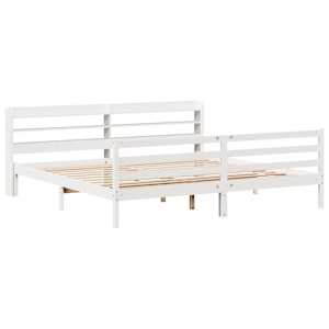 Rám postele s čelem bez matrace bílý 200x200 cm - obrázek 3
