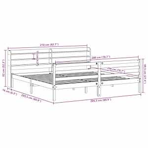 Rám postele s čelem bez matrace bílý 200x200 cm - obrázek 12