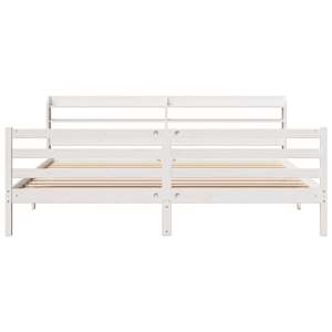 Rám postele s čelem bez matrace bílý 200x200 cm - obrázek 4