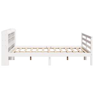 Rám postele s čelem bez matrace bílý 200x200 cm - obrázek 5