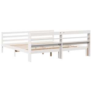 Rám postele s čelem bez matrace bílý 200x200 cm - obrázek 6