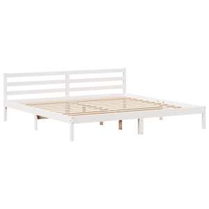 Rám postele s čelem bez matrace bílý 200x200 cm - obrázek 8