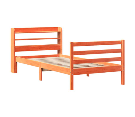 vidaXL Pat de zi fără saltea, maro ceruit, 90x200 cm, lemn masiv pin