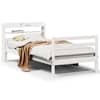 vidaXL voodiraam peatsiga ilma madratsita Valge 100x200 cm