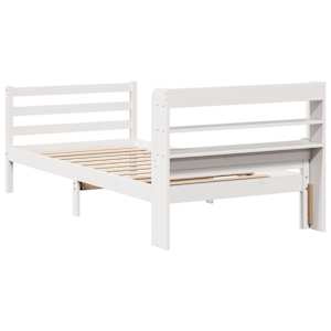 Rám postele s čelem bez matrace bílý 100x200 cm - obrázek 8