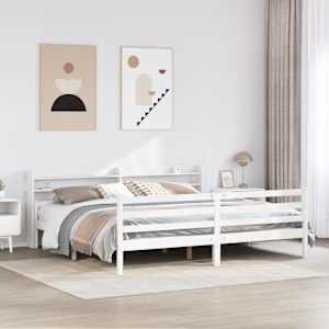Rám postele s čelem bez matrace bílý 180x200 cm - obrázek 1