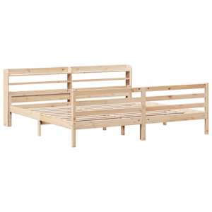 Rám postele s čelem 200 x 200 cm masivní borové dřevo - obrázek 3