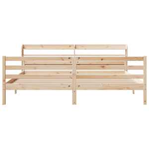 Rám postele s čelem 200 x 200 cm masivní borové dřevo - obrázek 4