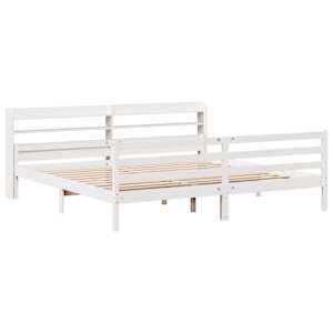 Rám postele s čelem bez matrace bílý 200x200 cm - obrázek 3