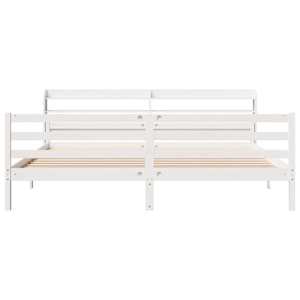 Rám postele s čelem bez matrace bílý 200x200 cm - obrázek 4