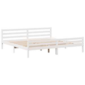 Rám postele s čelem bez matrace bílý 200x200 cm - obrázek 5