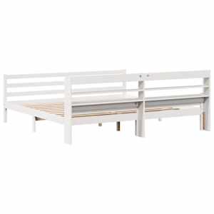Rám postele s čelem bez matrace bílý 200x200 cm - obrázek 8