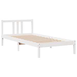 Rám postele s čelem bez matrace bílý 90x200 cm - obrázek 5